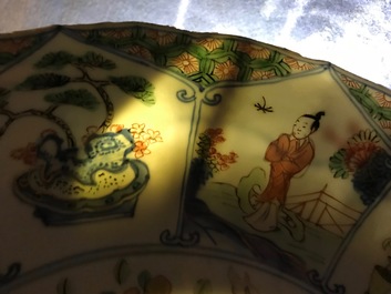 A Chinese famille verte 'Provinces' dish with the arms of France, Kangxi/Yongzheng